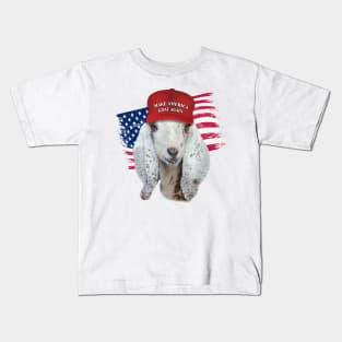 Make America GOAT Again Nubian Doe Goat Kids T-Shirt